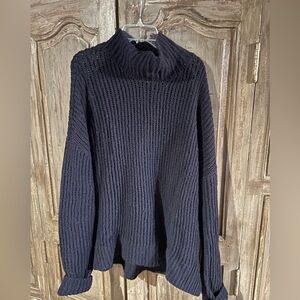 Spiritual Gangster Eva Funnel Neck Sweater - Navy
